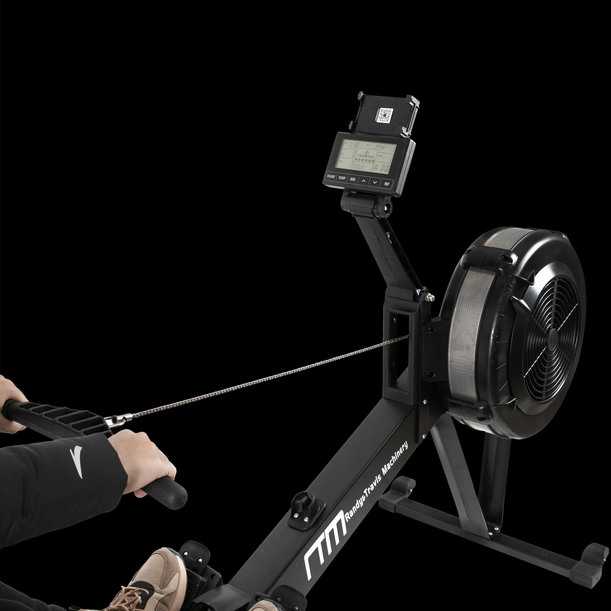 10-Level Air Rowing Machine w/ LCD & Phone Holder