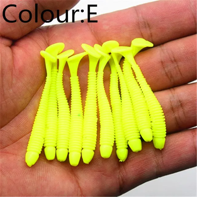 10Pcs/lot 0.7g 5cm Worm Soft Lures Fishing Pesca Fish Peche Wobblers Tackle Leurre Souple Isca Artificial Soft Baits Carp