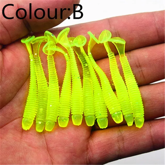 10Pcs/lot Wobbler Jigging 5cm 0.7g Fishing Lure Soft Worm Shrimp Jerkbait Fish Ocean Rock lure bass soft fish smell soft baits