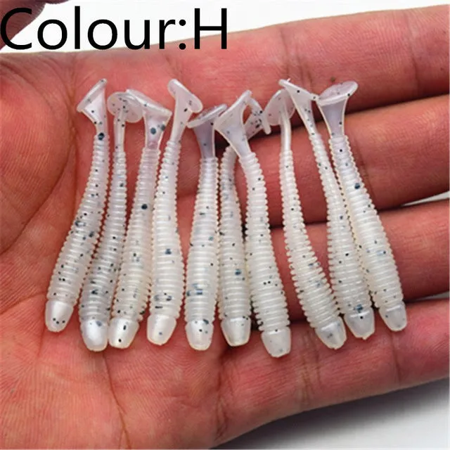 10Pcs/lot Wobbler Jigging 5cm 0.7g Fishing Lure Soft Worm Shrimp Jerkbait Fish Ocean Rock lure bass soft fish smell soft baits