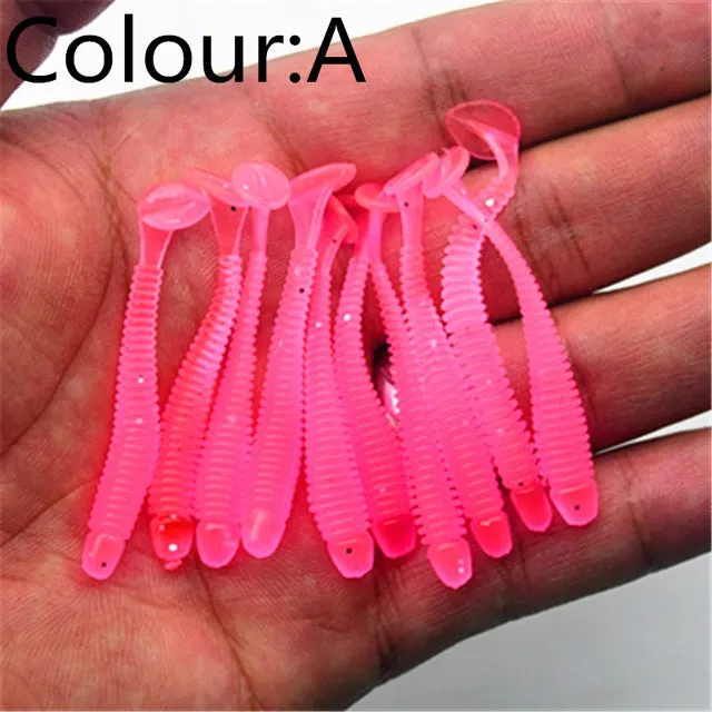 10Pcs/lot Wobbler Jigging 5cm 0.7g Fishing Lure Soft Worm Shrimp Jerkbait Fish Ocean Rock lure bass soft fish smell soft baits