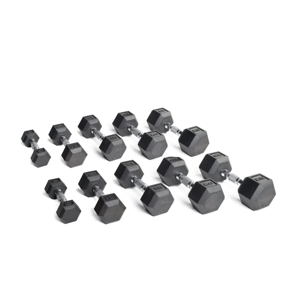 150Lb Rubber Hex Dumbbell Set