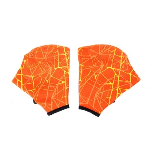 1Pair Unisex Frog Type Girdles Swimming Hand Fins, Size: S(Orange)