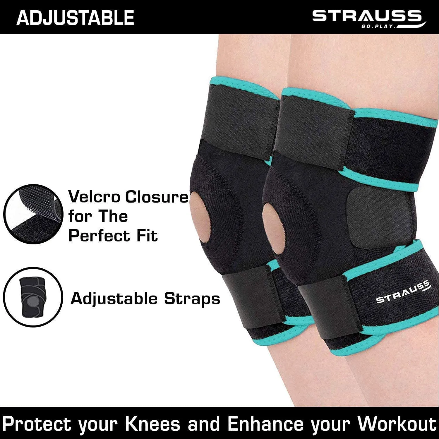 Adjustable Patella Knee Support | Knee Cap | Knee Brace| Knee Band (2 Pair)