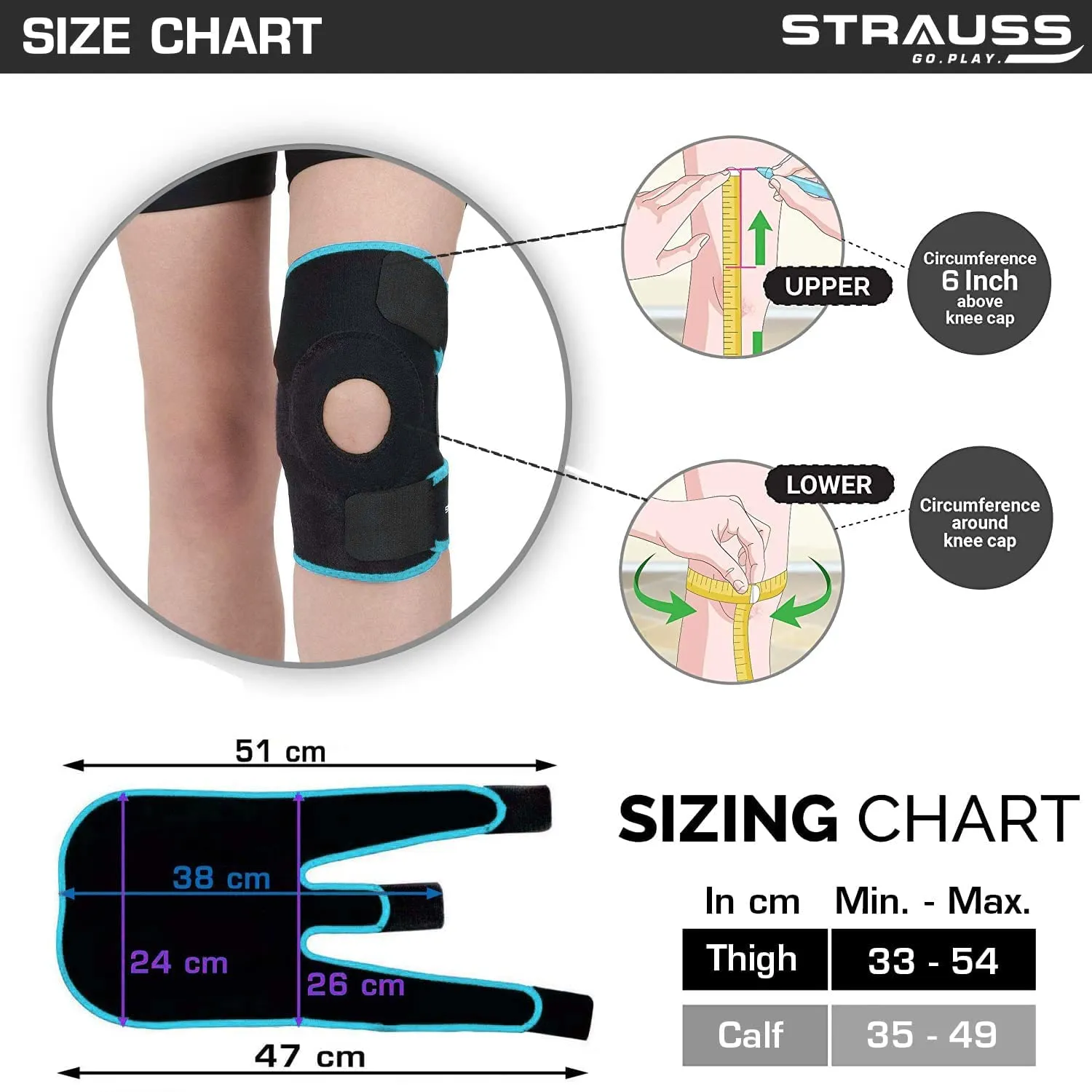 Adjustable Patella Knee Support | Knee Cap | Knee Brace| Knee Band (2 Pair)