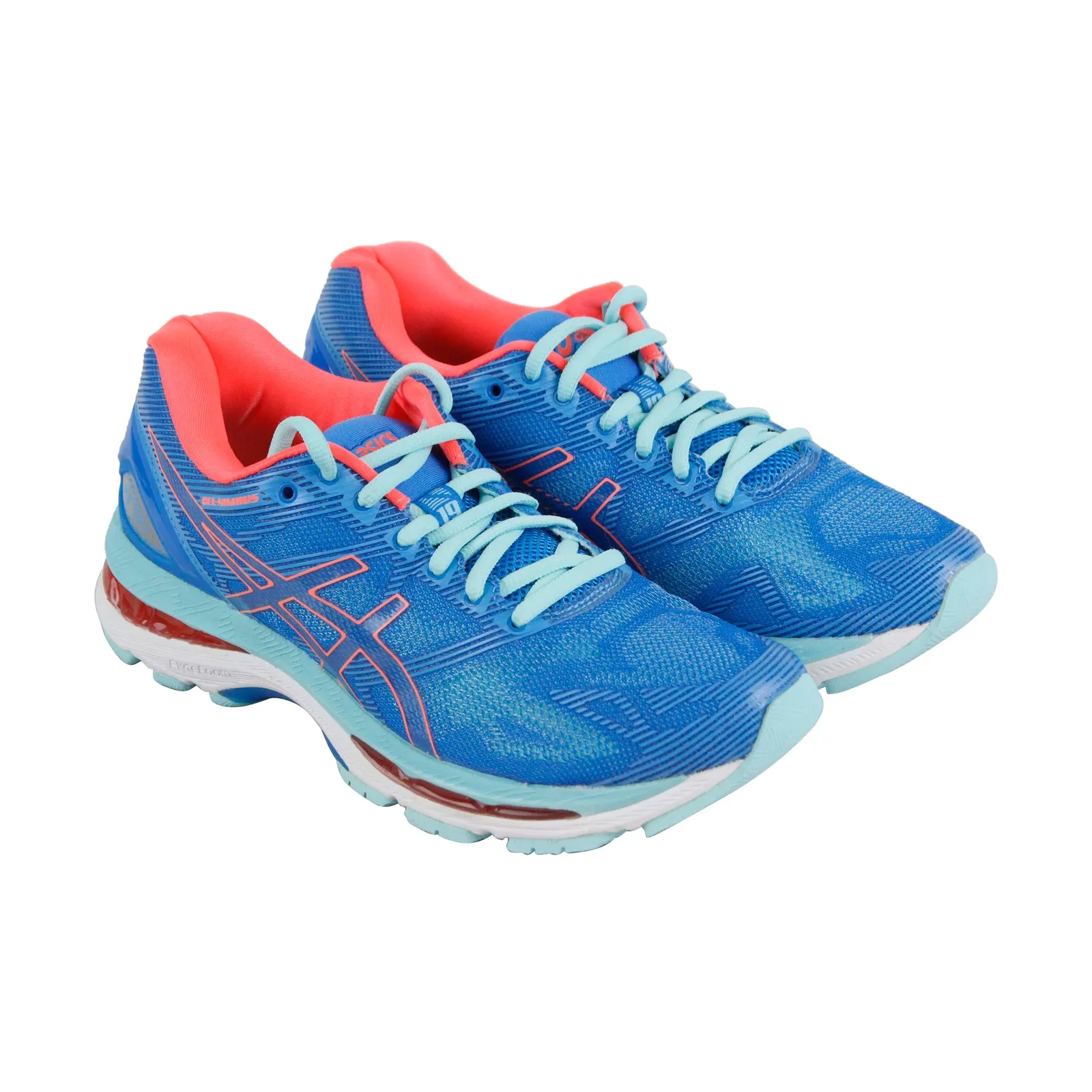 Asics Gel Nimbus 19 T750N-4306 Womens Blue Mesh Low Top Athletic Running Shoes