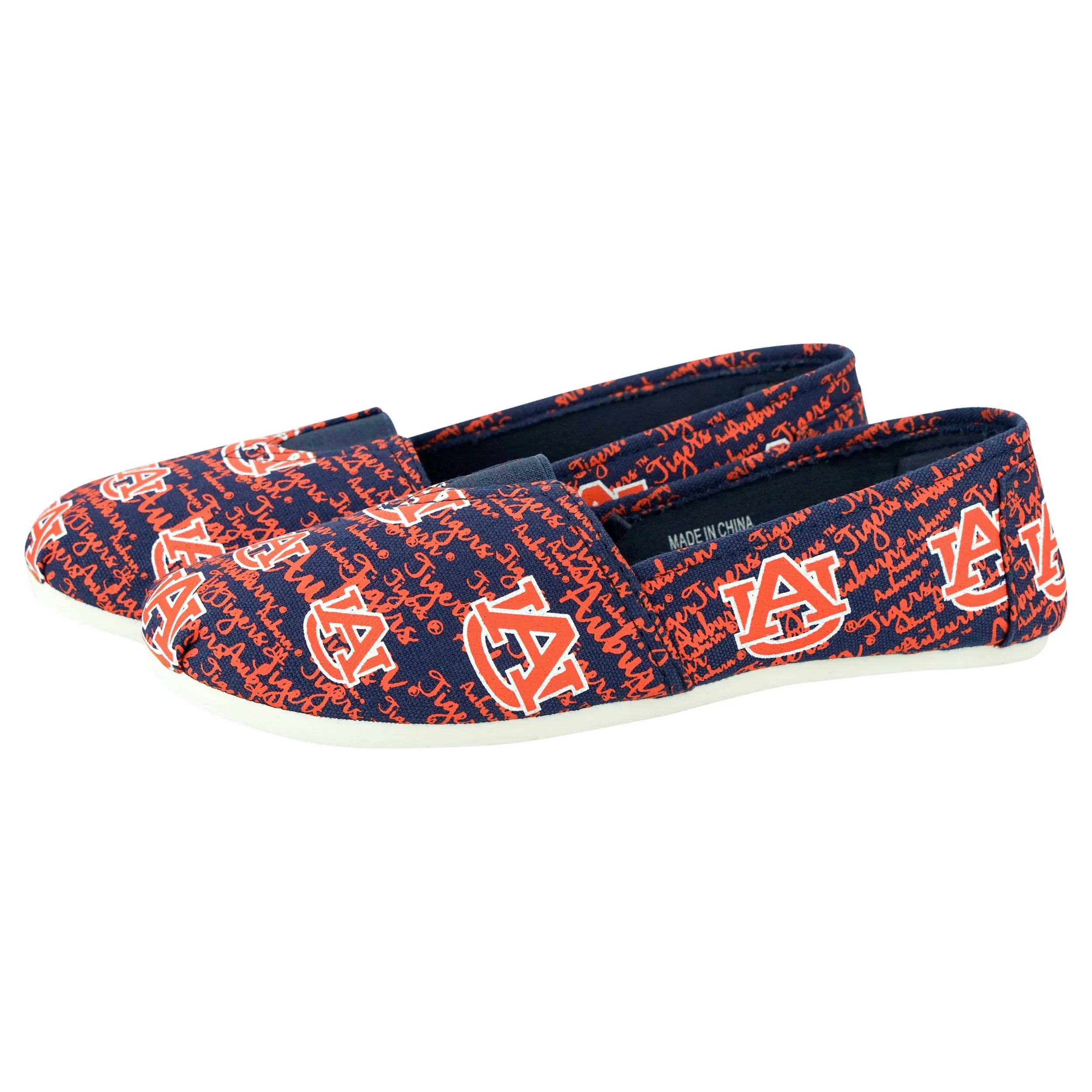 Auburn Tigers NCAA Womens Script Print Canvas Shoes