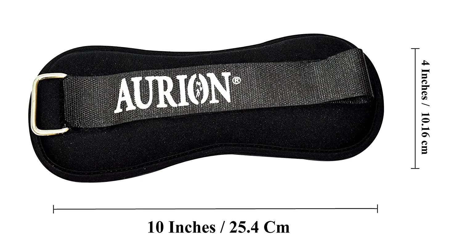 Aurion Neoprene Wrist/Ankle Weights Pro Quality Adjustable Leg Weights on Ankles/Wirst for Walking   Running Or Hands for Strength Training Exercise for Men and Women (0.5kg each)