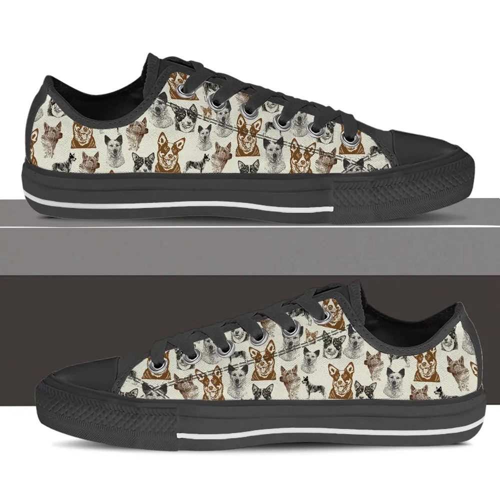 Australian Cattle Dog Low Top Shoes - Low Top Sneaker - Sneaker For Dog Walking, Cat Canvas Shoes