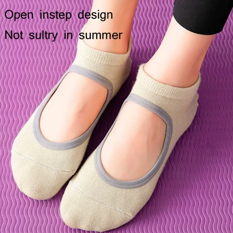 Backless Non-Slip Yoga Dance Socks Gym Indoor Floor Sports Socks, Size: 35-42(Bean Green)