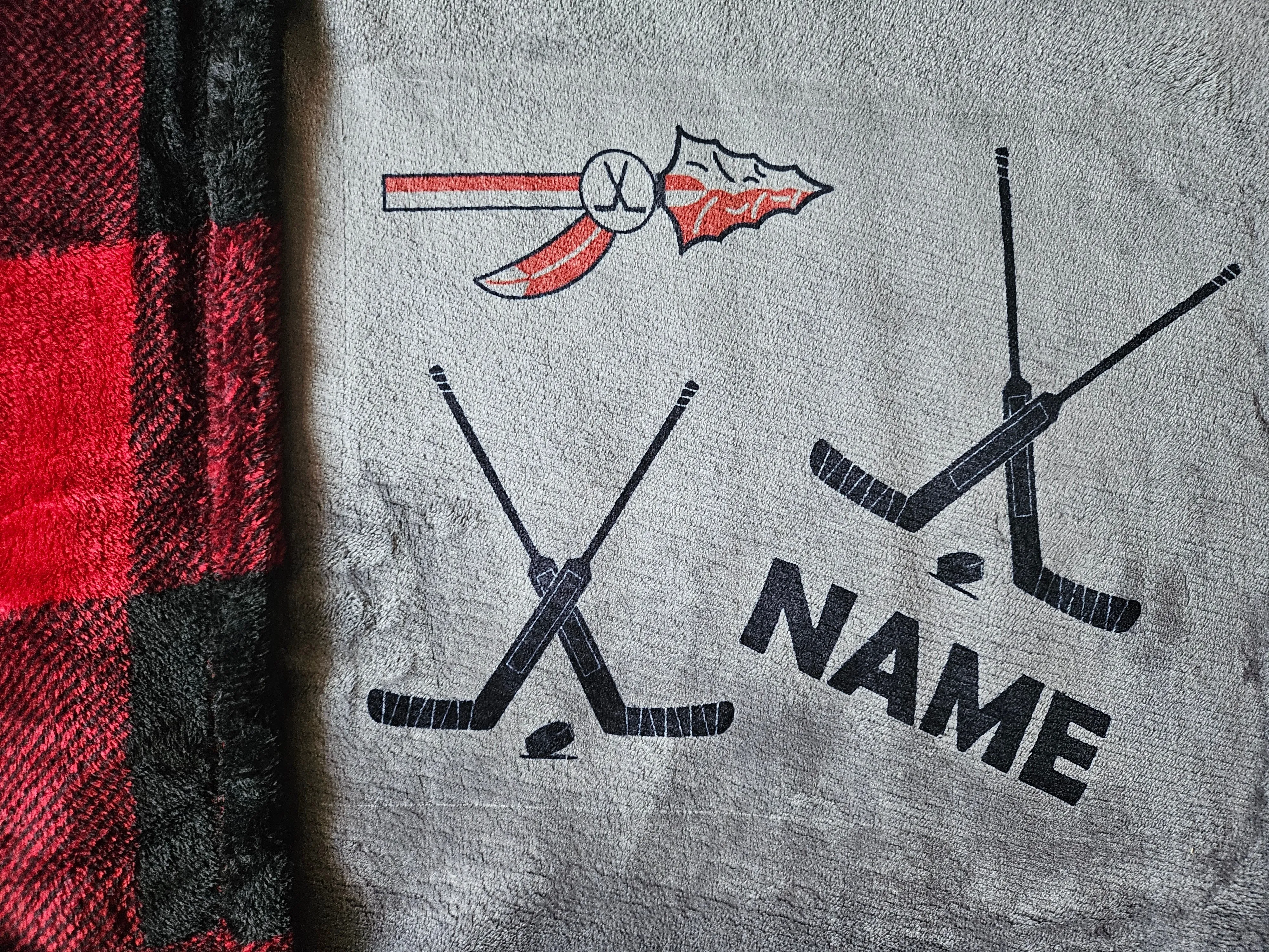 BALDWIN BLACKHAWK/BLACKCAT HOCKEY FUNDRAISER - Cozy Rink Blanket customizable (Closes 12/20/24)