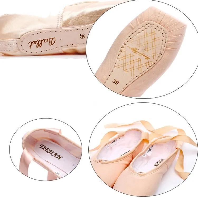 Ballet Lace Pointe Shoes Professional Flat Dance Shoes, Size: 32(Canvas   Silicone Case)