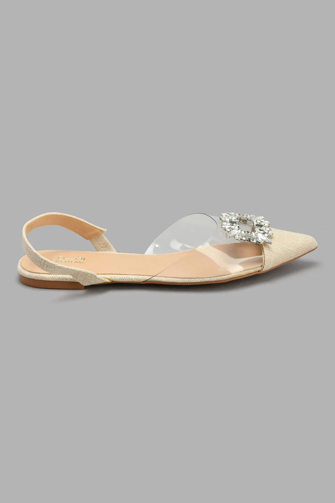 Beige Slingback With Embellishment