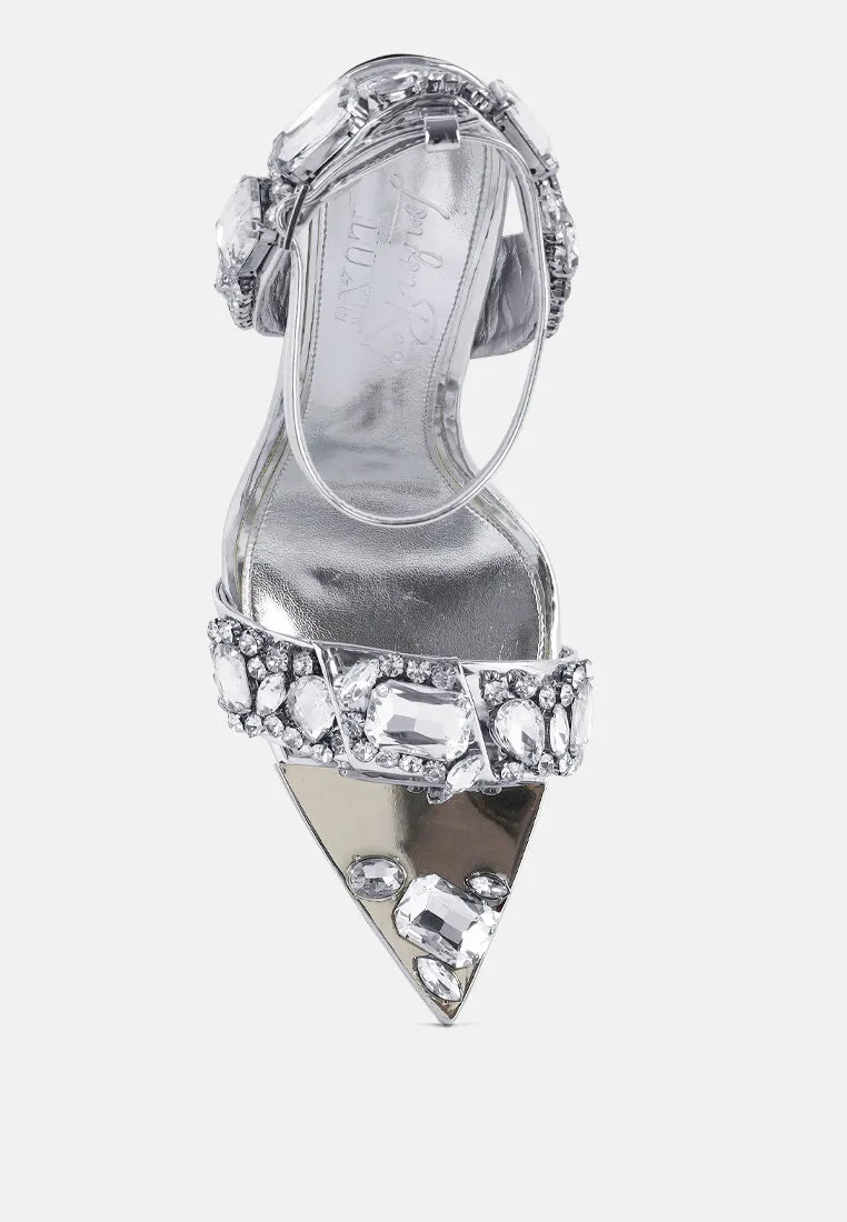 Blingy Diamante Embellished Stiletto Sandals