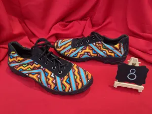 Boho Lace up Mola Shoes - Size 8 - Affa