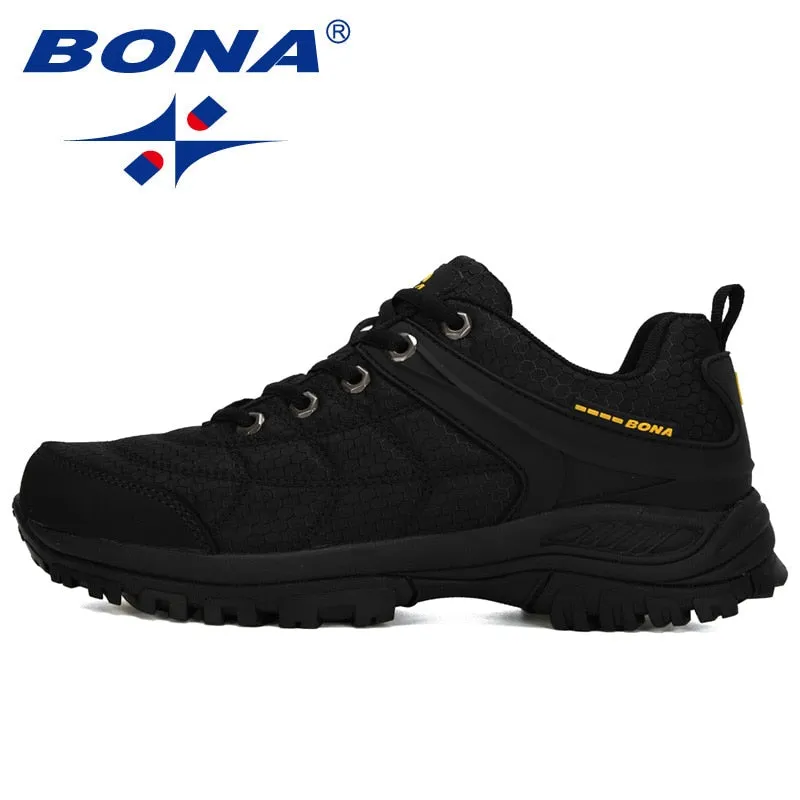 BONA Nubuck Leather & Mesh Hiking Shoes for Men