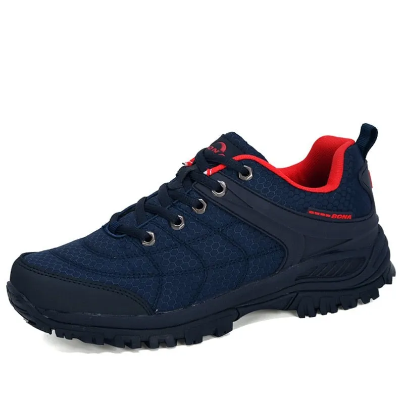 BONA Nubuck Leather & Mesh Hiking Shoes for Men