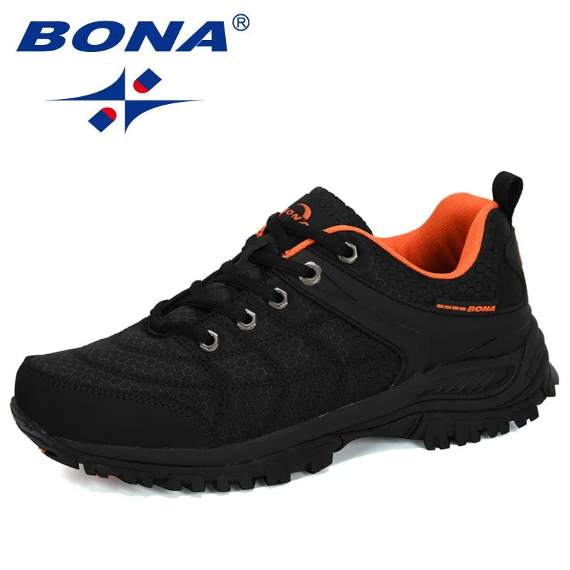 BONA Nubuck Leather & Mesh Hiking Shoes for Men