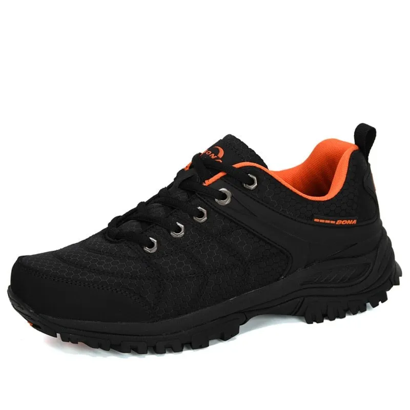 BONA Nubuck Leather & Mesh Hiking Shoes for Men