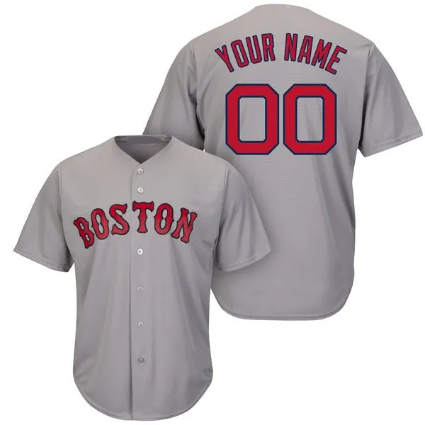 Boston Red Sox Customizable Baseball Jersey - 4 Styles Available