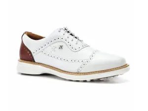 Boxto Golf Men's Legacy Hope Spikeless Golf Shoes - White/Honey