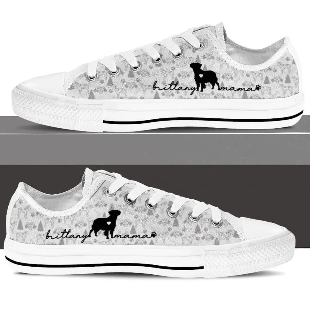 Brittany Spaniel Low Top Shoes, Dog Printed Shoes, Canvas Shoes For Men, Women