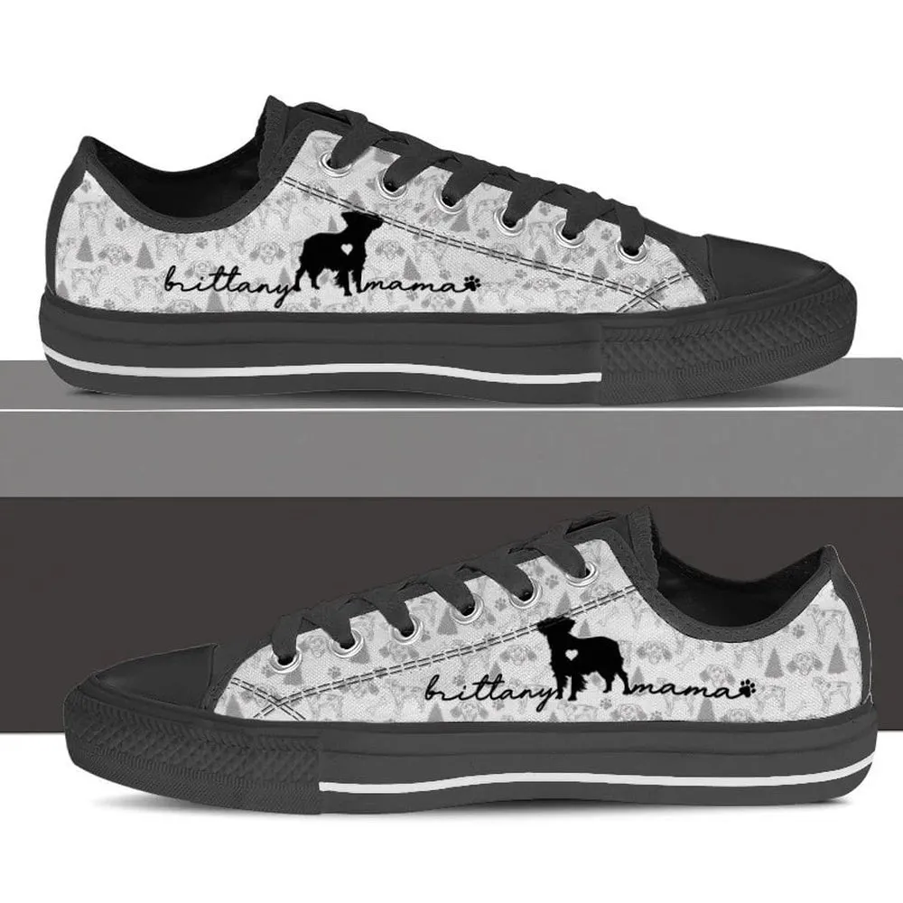 Brittany Spaniel Low Top Shoes, Dog Printed Shoes, Canvas Shoes For Men, Women