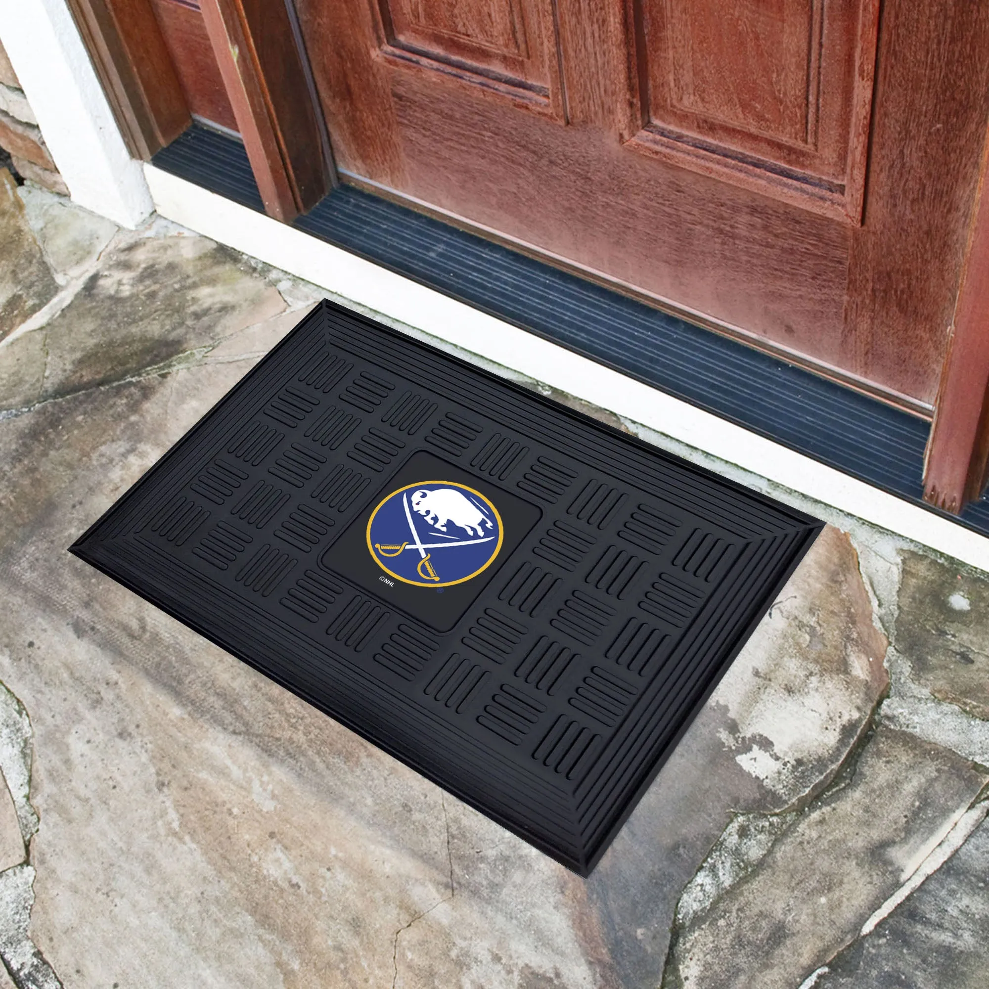 Buffalo Sabres Heavy Duty Vinyl Medallion Door Mat - 19.5in. x 31in.