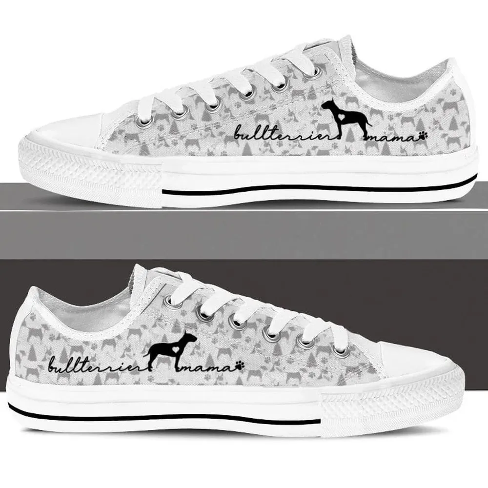 Bull Terrier Low Top Shoes, Dog Printed Shoes, Canvas Shoes For Men, Women