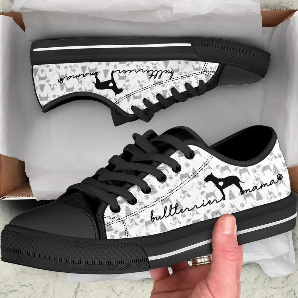 Bull Terrier Low Top Shoes, Dog Printed Shoes, Canvas Shoes For Men, Women