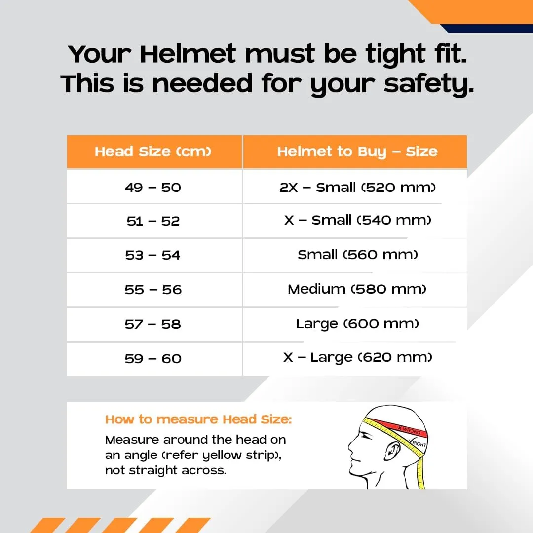 CARBINIC Falcon Series Full Face Flip-up Helmet for Men & Women | ISI Certified | Clear & Scratch Resistant Visor | Lightweight & Stylish | Large | Orange Graphic