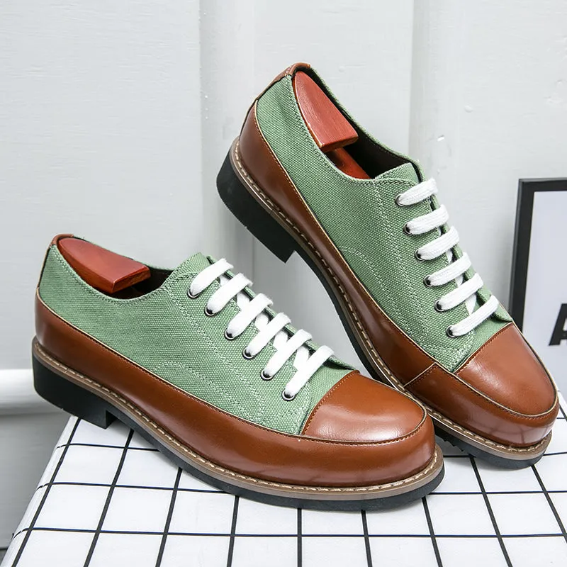 Casual Leather And Canvas Shoes