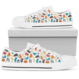 Cat Low Top Shoes - Cat Canvas Shoes, Cat Canvas Shoes