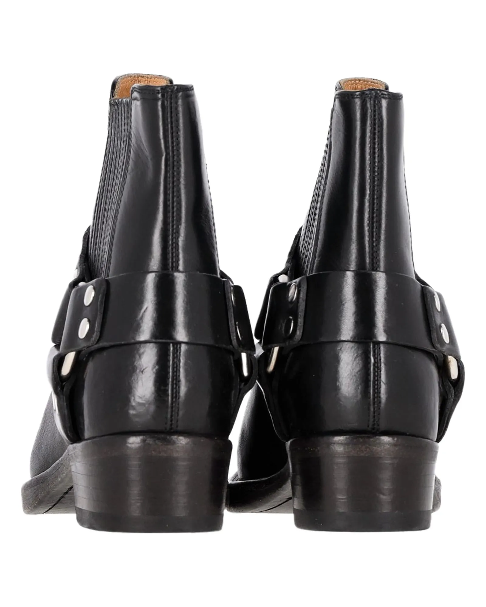 Cavalry Harness Detail Ankle Boots in Leather