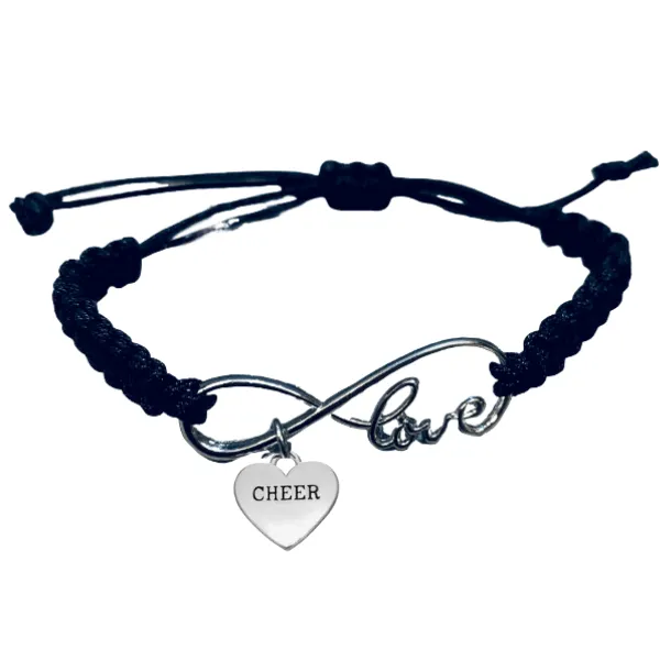 Cheer Love Infinity Rope Bracelet - Pick Color & Charm