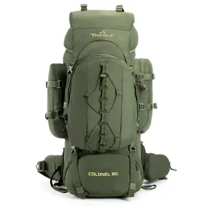 Colonel Series 80 Litre Rucksack   Detachable Day Pack & Rain Cover | Army Green