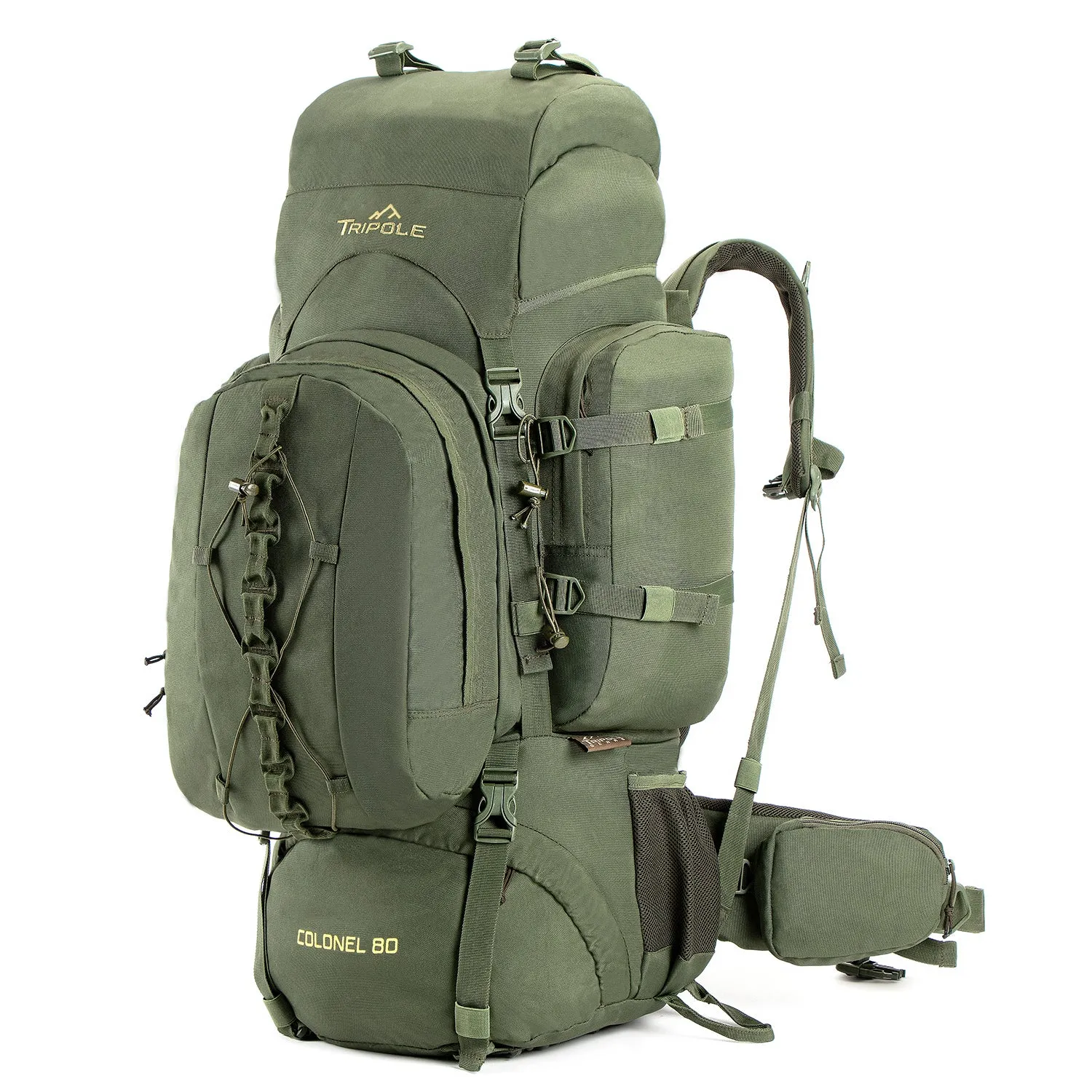 Colonel Series 80 Litre Rucksack   Detachable Day Pack & Rain Cover | Army Green