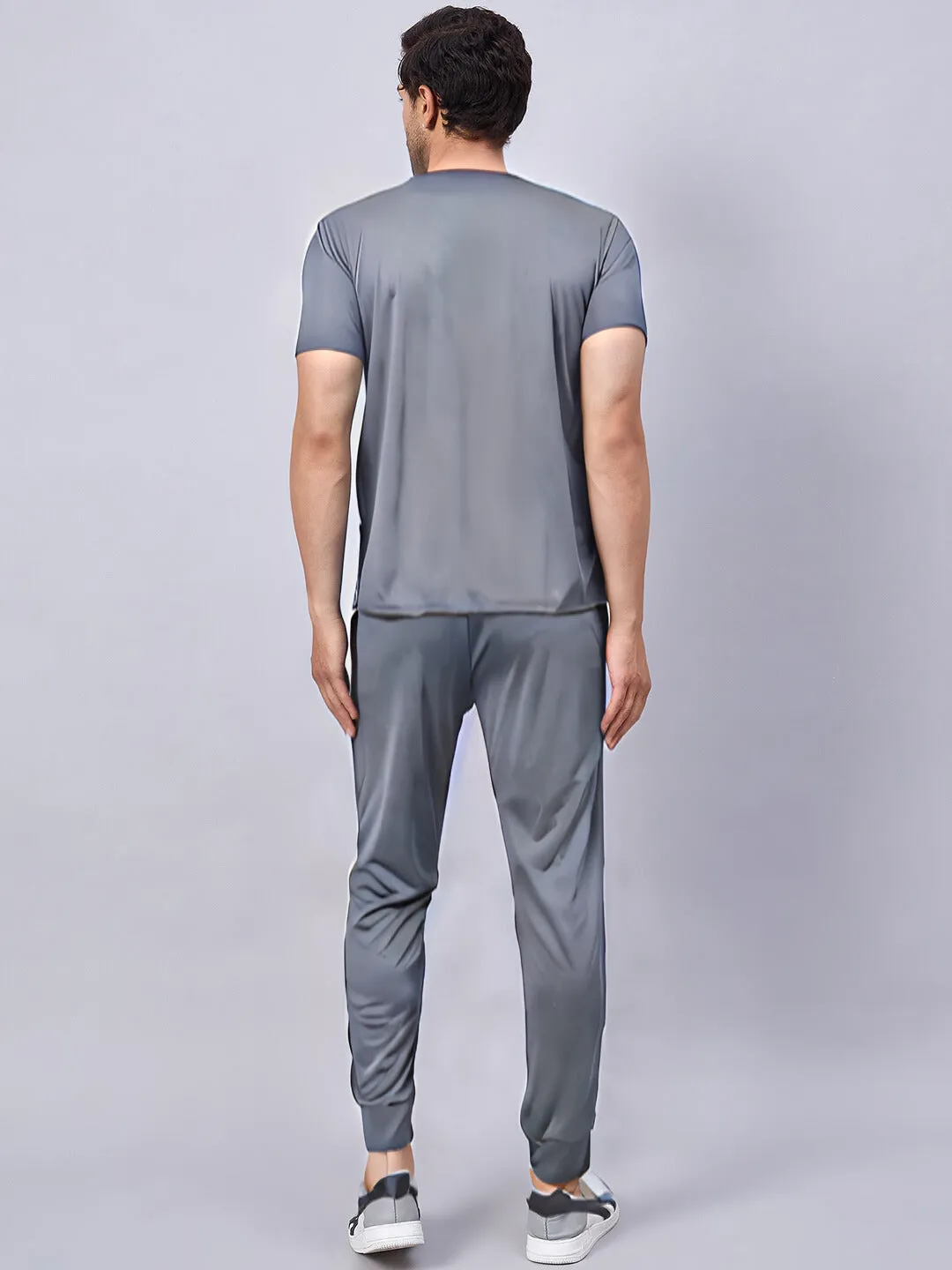 Colorblock Men Grey Coord-Set 1