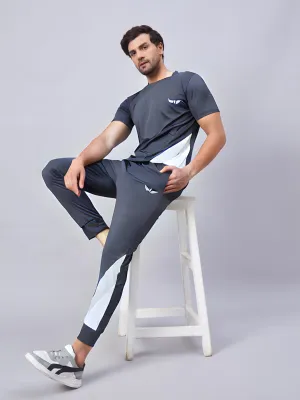 Colorblock Men Grey Coord-Set 1