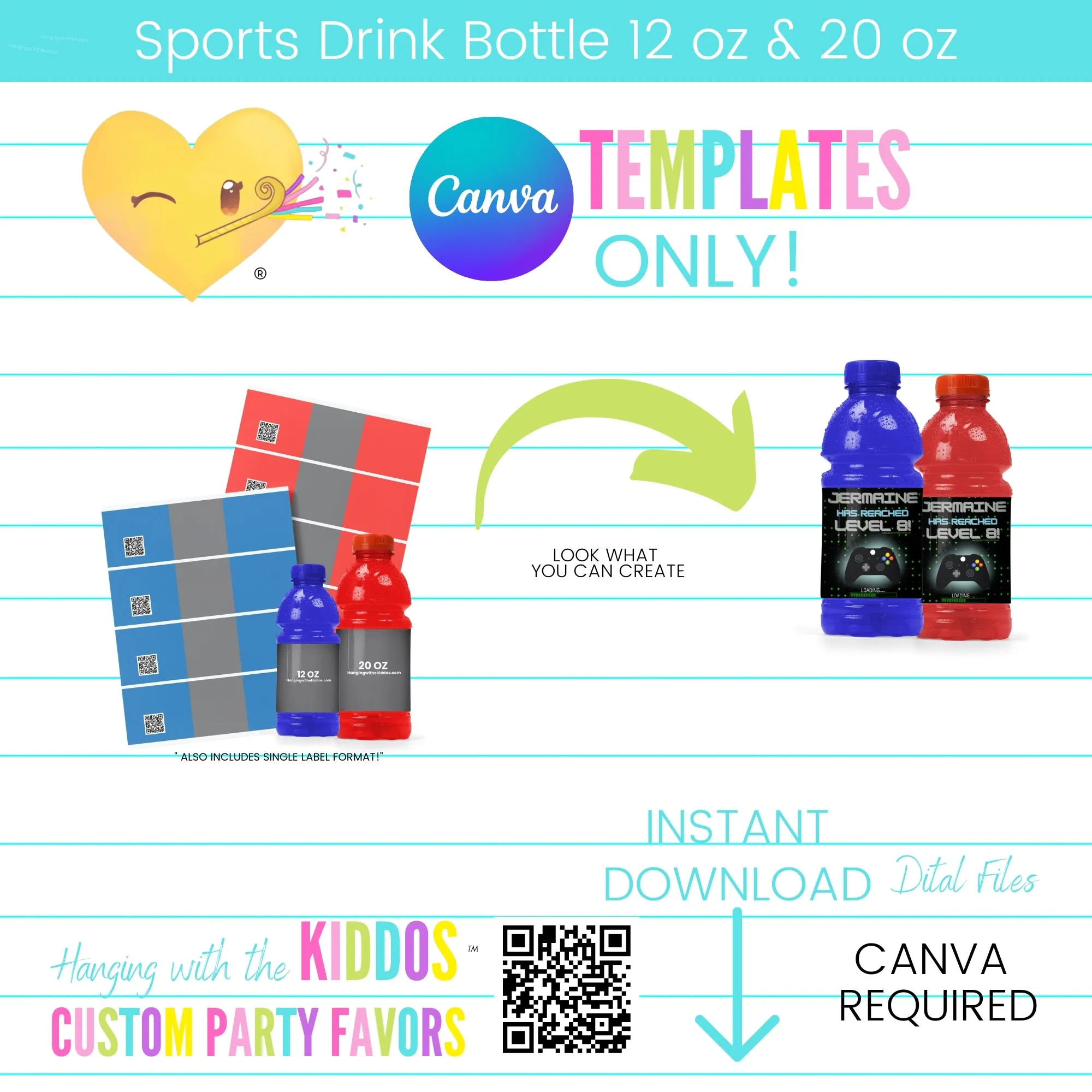 Custom Sports Drink Bottle Labels Template