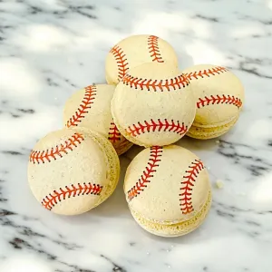 Customizable Baseball-Themed French Macarons – Choose Your Flavor!