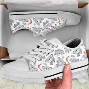 Cute Koala Low Top Shoes, Animal Print Canvas Shoes, Print On Canvas Shoes