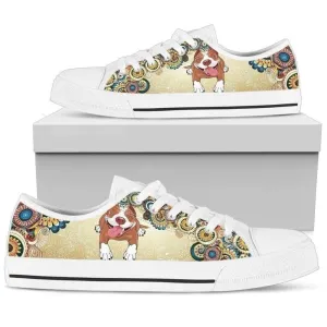 Cute Pitbull Women'S Sneakers Low Top Shoes Style, Dog Printed Shoes, Canvas Shoes For Men, Women