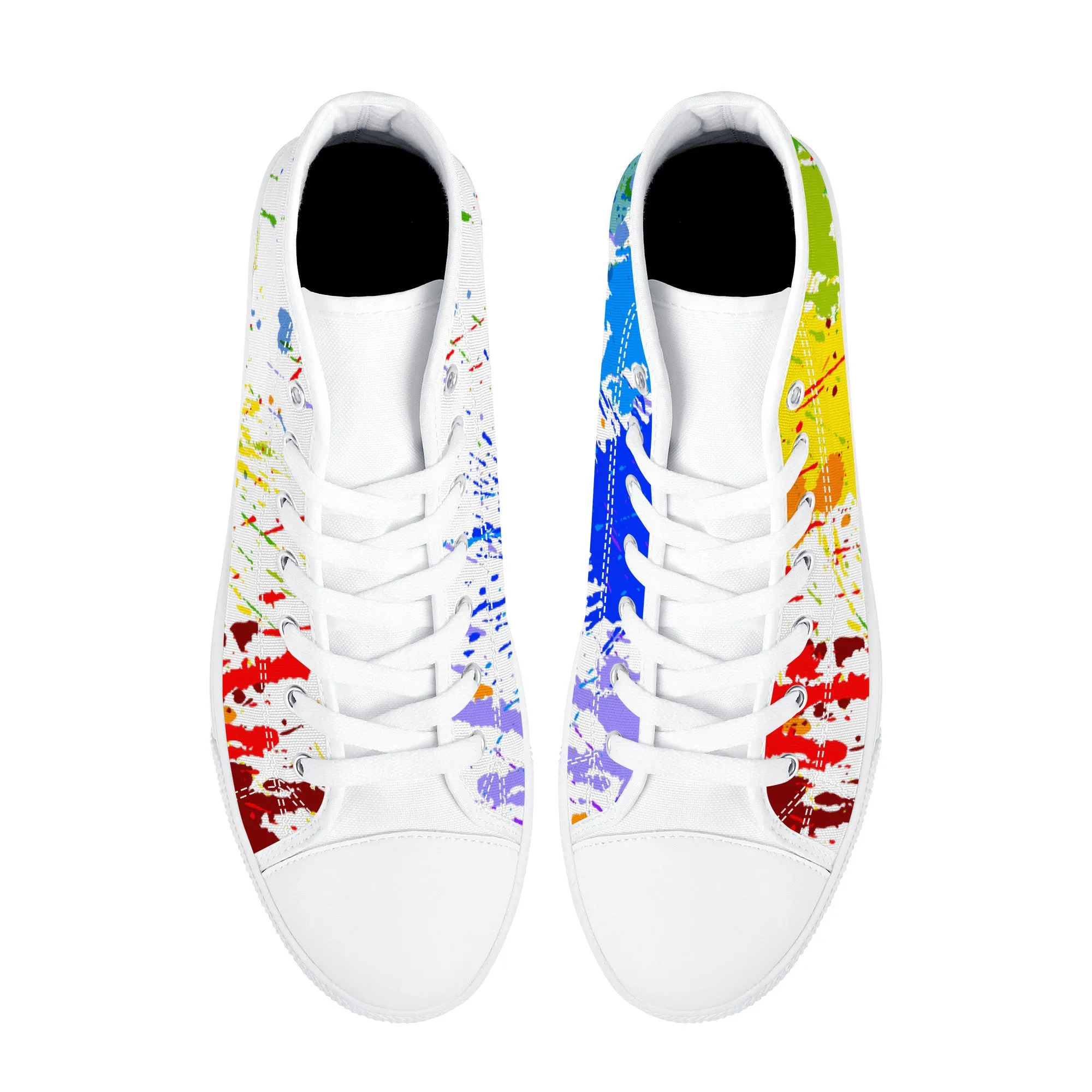 D25 High-Top Canvas Shoes - White Painted Colors