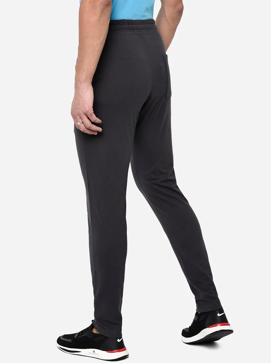 Dark Grey Solid Regular Fit Track Pant | JadeBlue