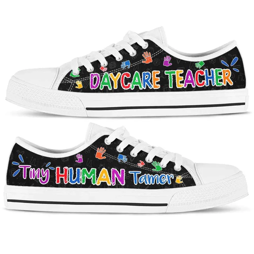 Daycare Teacher Tiny Human Tamer Low Top Shoes, Teacher Shoes, Low Top Sneakers