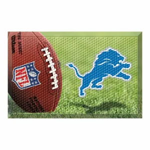 Detroit Lions Rubber Scraper Door Mat