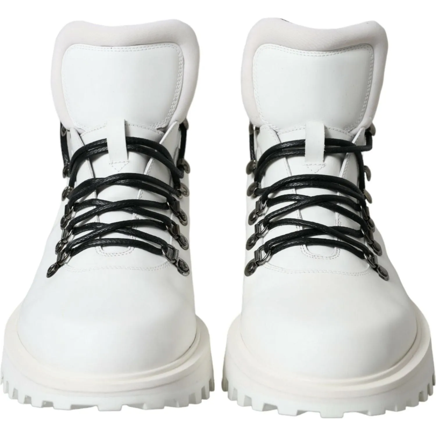 Dolce & Gabbana Elegant White Leather Ankle Boots