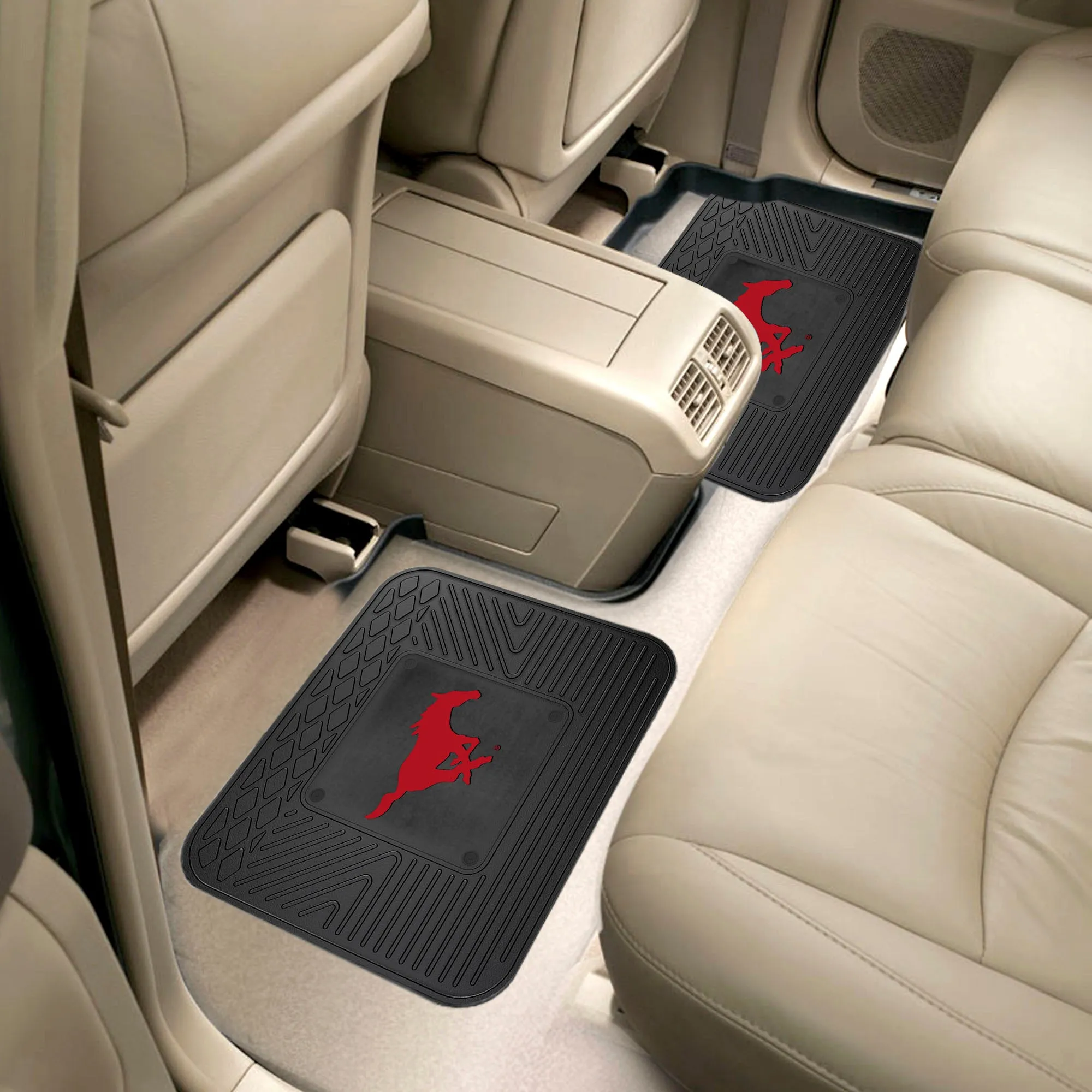 Fanmats SMU Mustangs Back Seat Car Utility Mats - 2 Piece Set