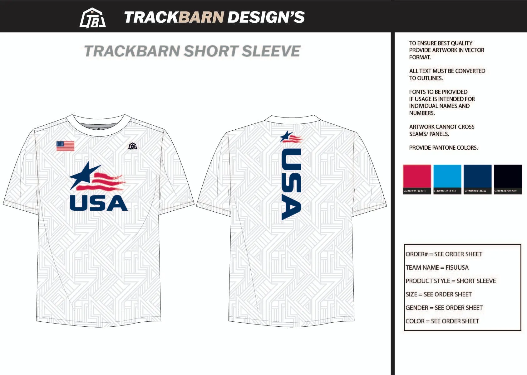 FISU-USA- Womens Stretch Light Training Tee